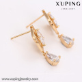 93472 Wholesale luxury ladies jewelry noble style square add water drop shaped eardrop